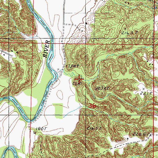 Topographic Map of McKenzie Cemetery, IL