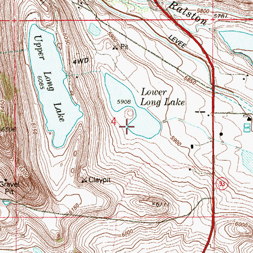 Topographic Map of Lower Long Lake, CO