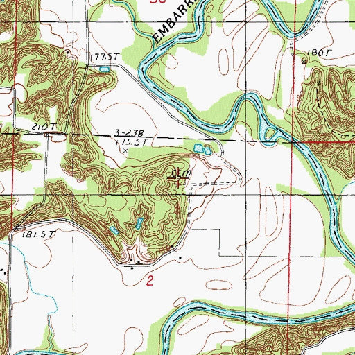 Topographic Map of New Kelley Cemetery, IL