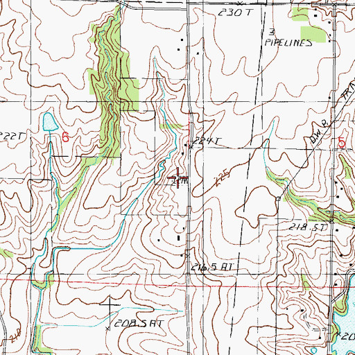 Topographic Map of Old Baptist Cemetery, IL