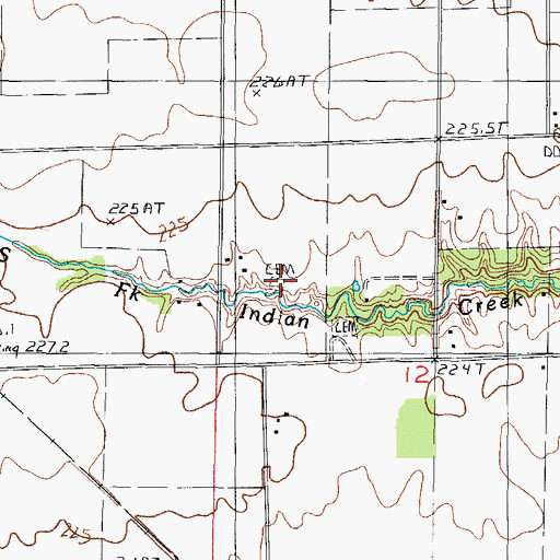 Topographic Map of Old Indian Creek Cemetery, IL