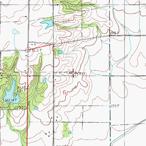 Topographic Map of Parker Cemetery, IL