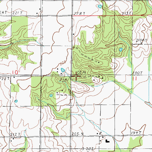Topographic Map of Sargent Cemetery, IL