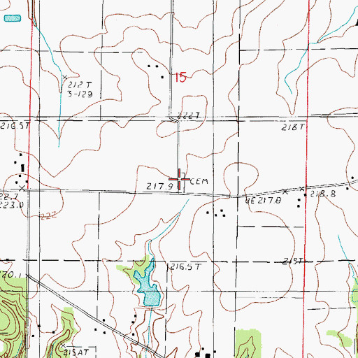Topographic Map of Shoot Cemetery, IL