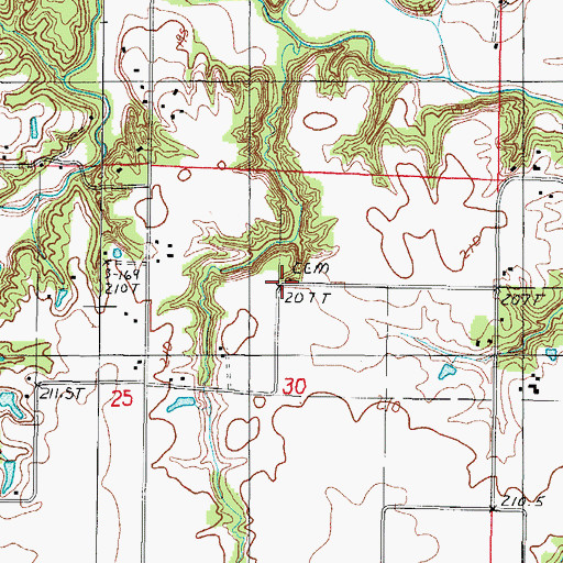 Topographic Map of Stoner Cemetery, IL
