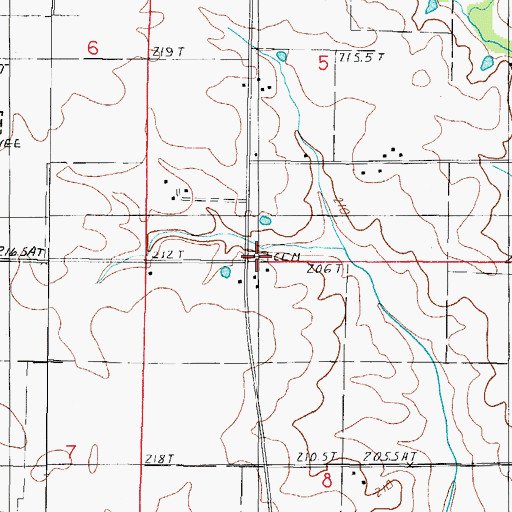 Topographic Map of Stringtown Cemetery, IL