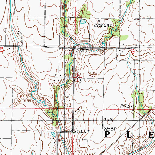 Topographic Map of Upper Muddy Cemetery, IL