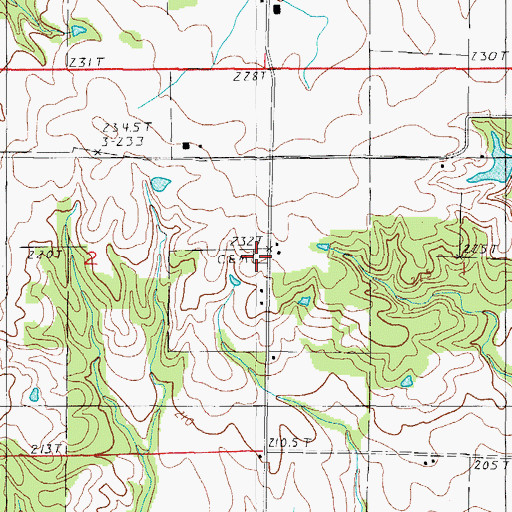 Topographic Map of Wiley Brick Cemetery, IL