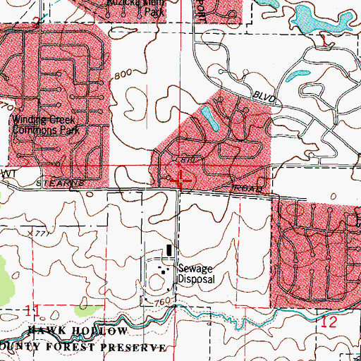 Topographic Map of Alliance Church of Bartlett, IL