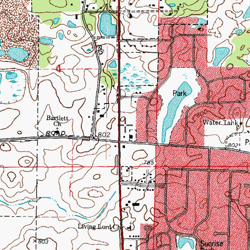 Topographic Map of Brewster Creek Shopping Center, IL