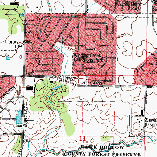 Topographic Map of Centennial School, IL