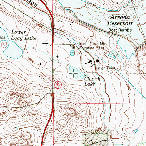 Topographic Map of Church Lake (historical), CO
