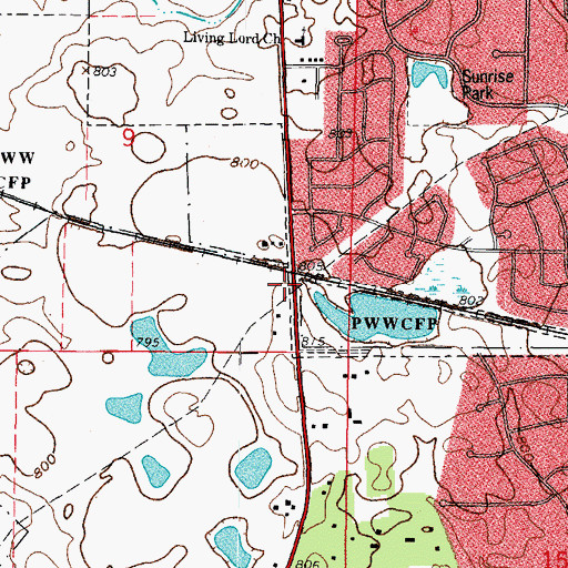 Topographic Map of Faith World Outreach Church, IL