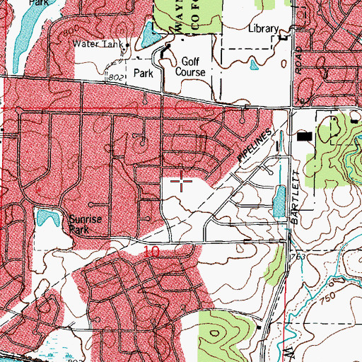 Topographic Map of Sycamore Trails Elementary School, IL