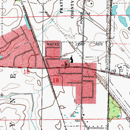 Topographic Map of Wayne Congregational Church, IL