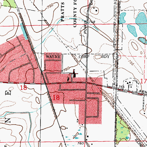 Topographic Map of Wayne Elementary School, IL