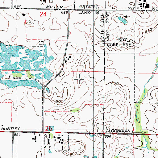 Topographic Map of Boulder Ridge Golf Course, IL