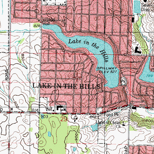Topographic Map of Hipskind Park, IL