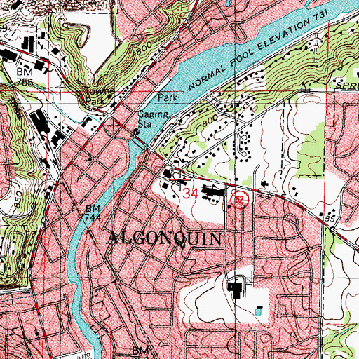 Topographic Map of Saint Margaret Mary School, IL