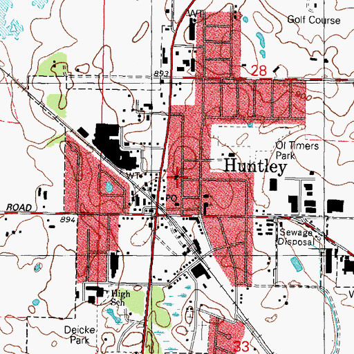 Topographic Map of Saint Marys Roman Catholic Church, IL