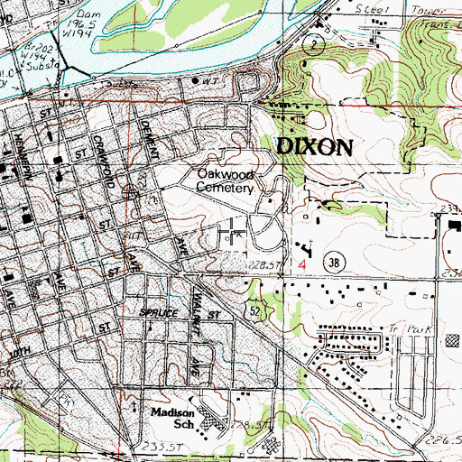 Topographic Map of Ballou Park, IL