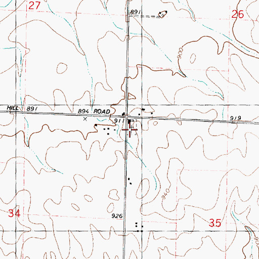 Topographic Map of Brooklyn Lutheran Cemetery, IL