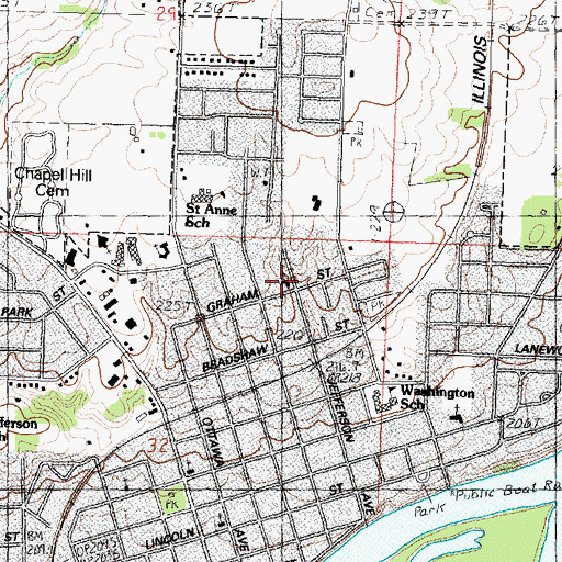 Topographic Map of Church of the Nazarene, IL