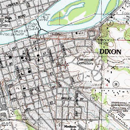 Topographic Map of Dement Park, IL