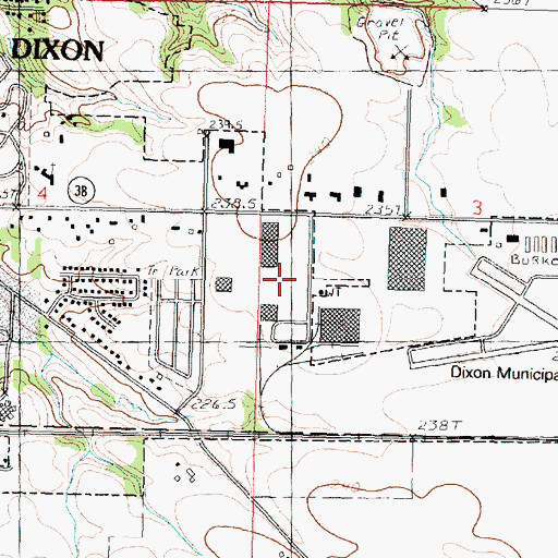 Topographic Map of Dixon Airport Industrial Park, IL