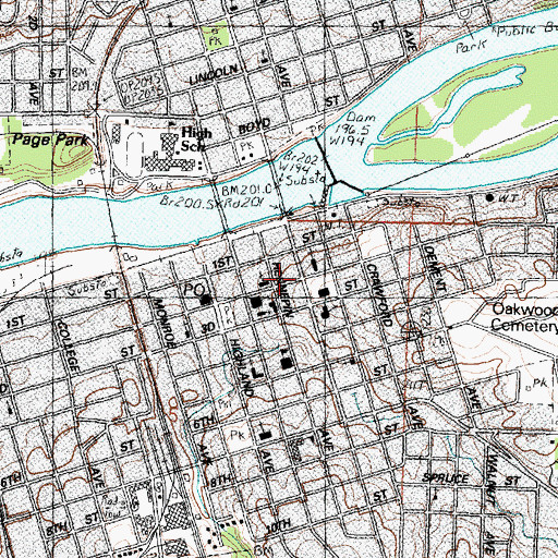 Topographic Map of Dixon City Hall, IL