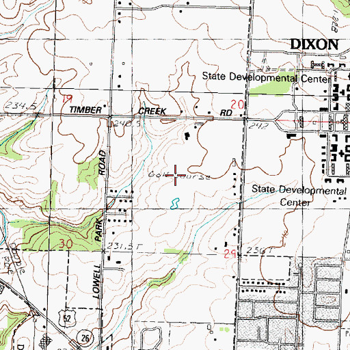 Topographic Map of Dixon Country Club, IL