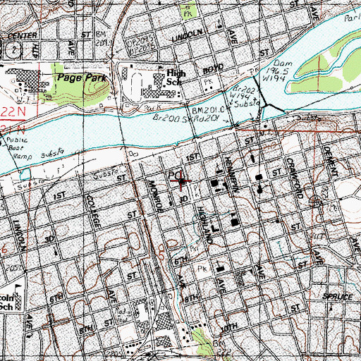 Topographic Map of Dixon Post Office, IL