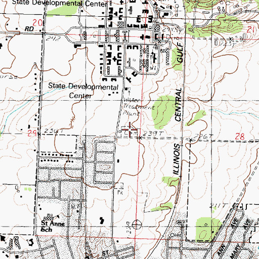 Topographic Map of Dixon State School Cemetery, IL