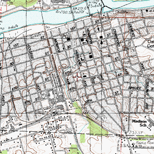 Topographic Map of E C Smith Park, IL