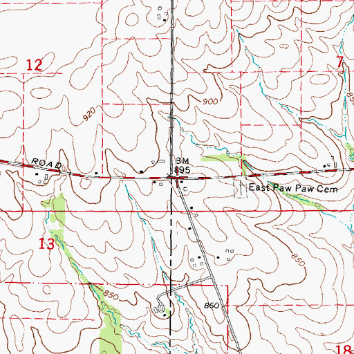 Topographic Map of East Paw Paw, IL