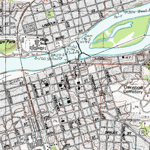 Topographic Map of First Baptist Church, IL