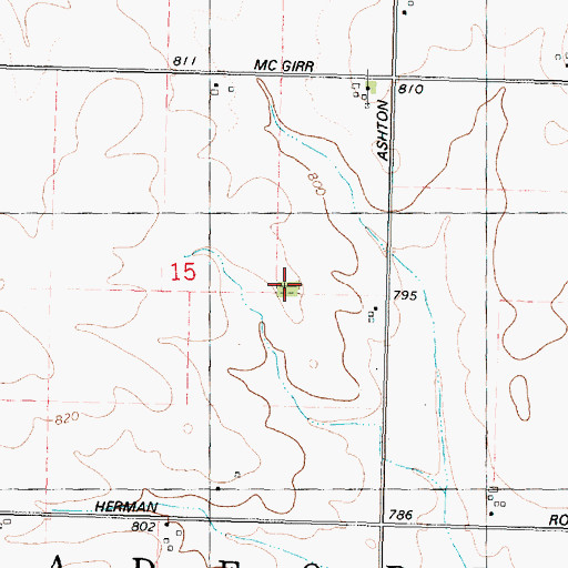 Topographic Map of Gehant Farm Cemetery, IL