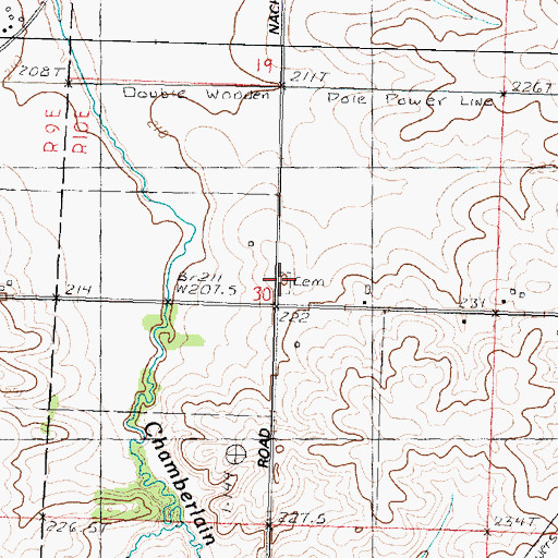 Topographic Map of Girton Cemetery, IL