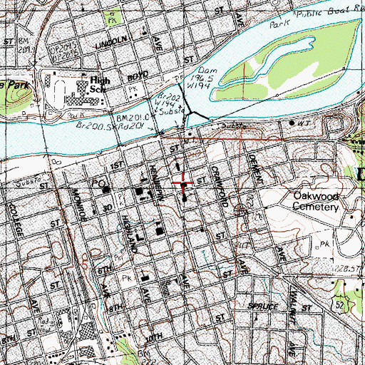 Topographic Map of Lee County Courthouse, IL