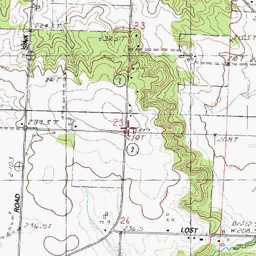 Topographic Map of Mount Union Cemetery, IL