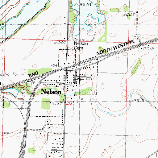 Topographic Map of Nelson Elementary School, IL