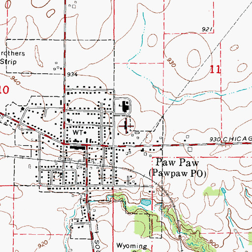 Topographic Map of Paw Paw Elementary School, IL