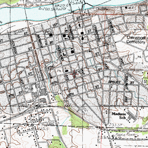 Topographic Map of Saint Marys Elementary School, IL