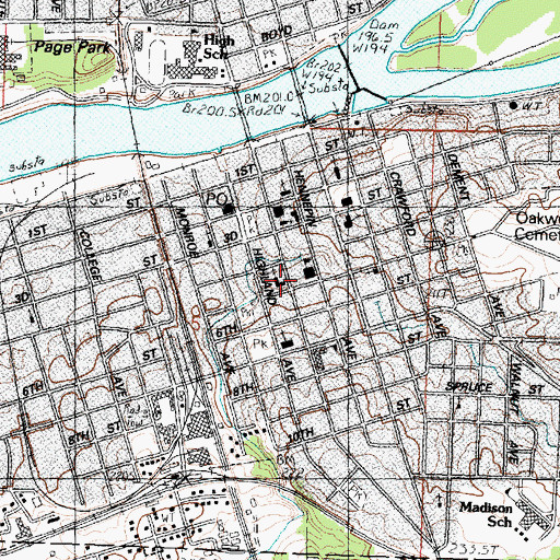 Topographic Map of Saint Paul Lutheran Church, IL