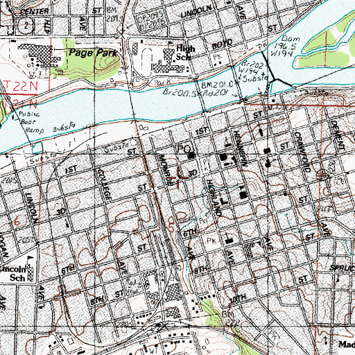 Topographic Map of Second Baptist Church, IL