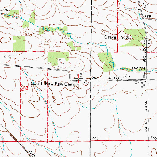 Topographic Map of South Paw Paw, IL