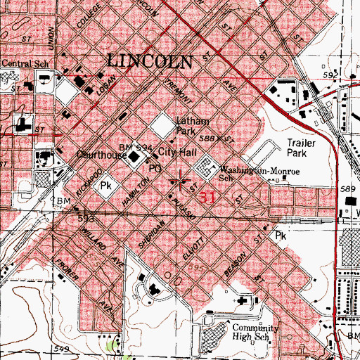 Topographic Map of Allen Chapel African Methodist Episcopal Church, IL