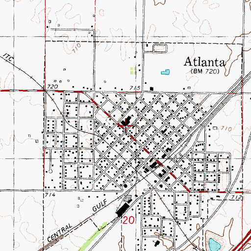 Topographic Map of Atlanta Elementary School, IL