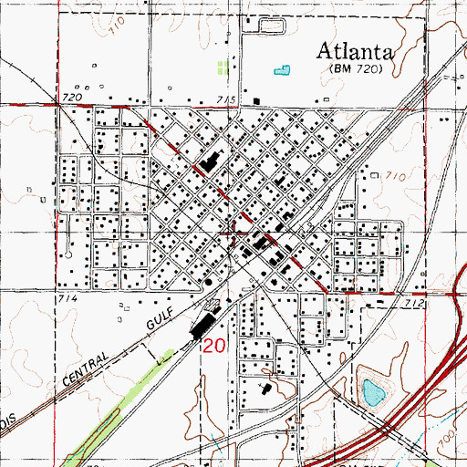 Topographic Map of Atlanta United Methodist Church, IL