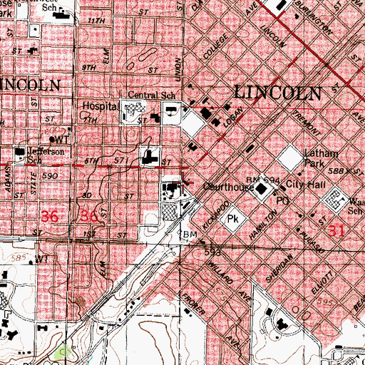 Topographic Map of Holy Family Church, IL